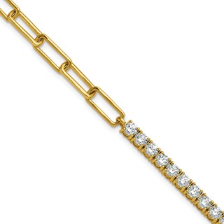 Gold Lab Grown Diamond Fancy Link Bracelets