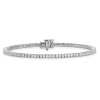 14K White Gold 2 Carat Lab Grown Diamond VS+ F+ Complete Tennis Bracelet view 3