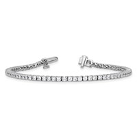 14K White Gold 2 Carat Lab Grown Diamond VS+ F+ Complete Tennis Bracelet view 5