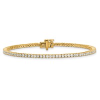 14K Yellow Gold 2 Carat Lab Grown Diamond VS SI+ G+ Complete Tennis Bracelet view 3
