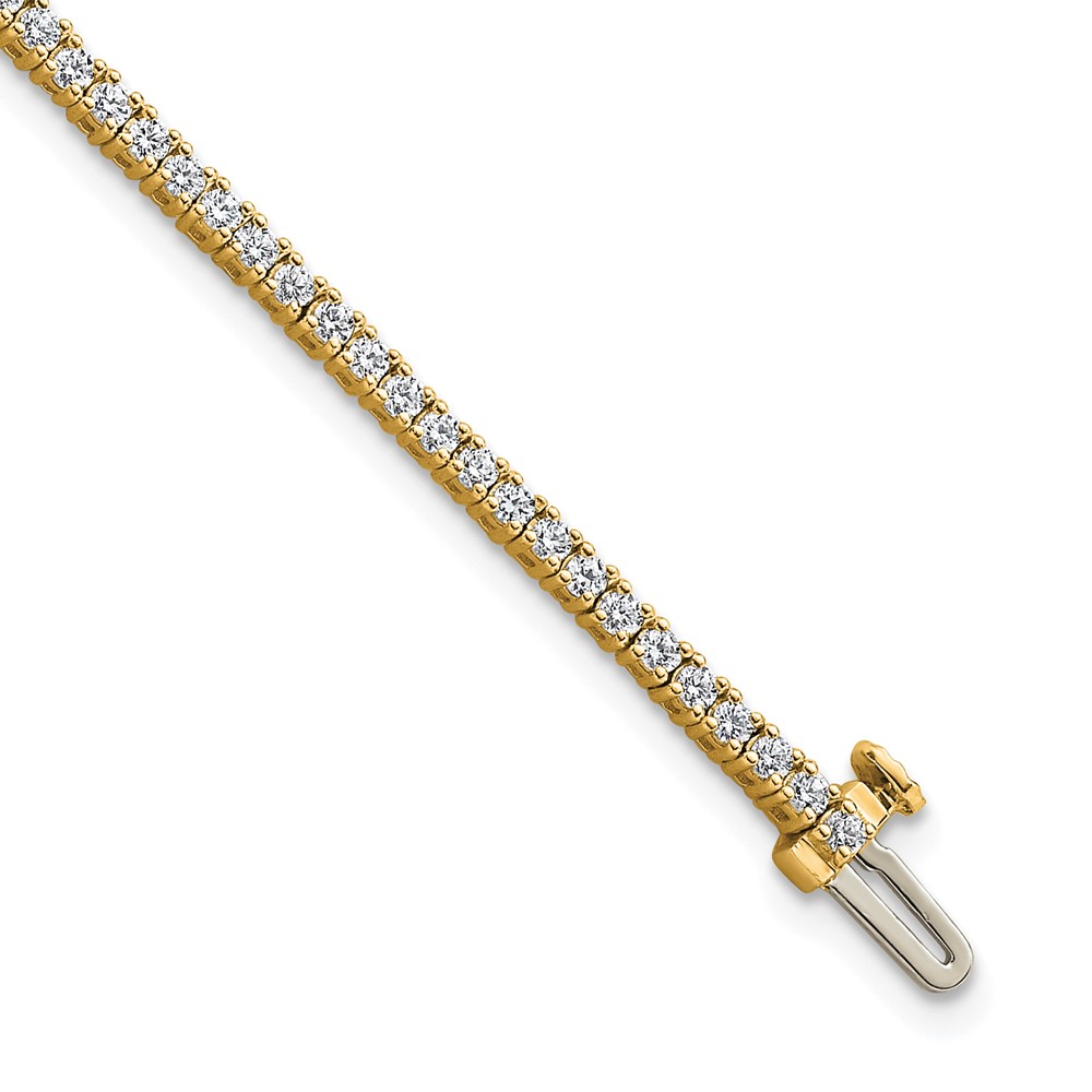 14K Yellow Gold 2 Carat Lab Grown Diamond VS SI+ G+ Complete Tennis Bracelet