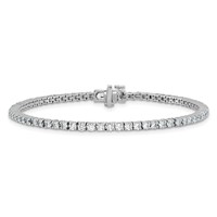 14K White Gold 2.75 Carat Lab Grown Diamond VS+ F+ Complete Tennis Bracelet view 3