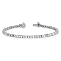 14K White Gold 2.75 Carat Lab Grown Diamond VS+ F+ Complete Tennis Bracelet view 5