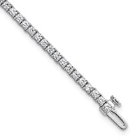 14K White Gold 2.75 Carat Lab Grown Diamond VS+ F+ Complete Tennis Bracelet view 1
