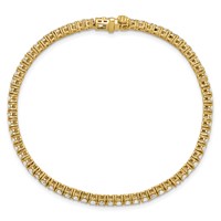 14K Yellow Gold 3carat Lab Grown Diamond VS SI+ G+ Complete Tennis Bracelet view 4