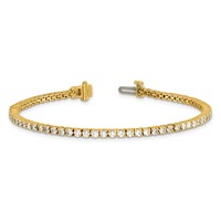 14K Yellow Gold 3carat Lab Grown Diamond VS SI+ G+ Complete Tennis Bracelet view 5