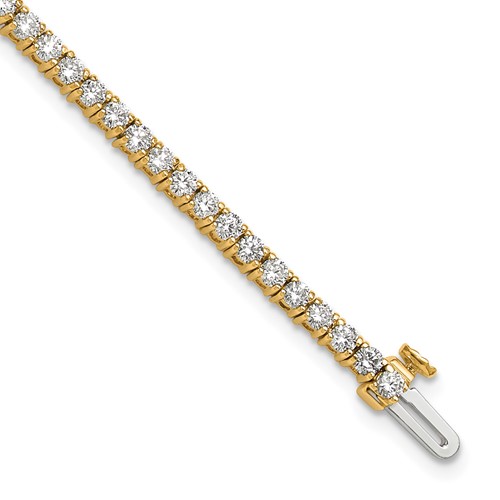 14K Yellow Gold 3carat Lab Grown Diamond VS SI+ G+ Complete Tennis Bracelet