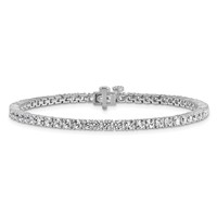 Platinum 5ct Lab Grown Dia VS+ F+ Complete Tennis Bracelet view 3