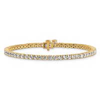 14K Yellow Gold 5 Carat Lab Grown Diamond VS SI+ G+ Complete Tennis Bracelet view 3