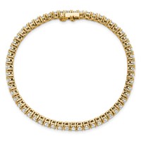 14K Yellow Gold 5 Carat Lab Grown Diamond VS SI+ G+ Complete Tennis Bracelet view 4