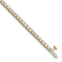 14K Yellow Gold 5 Carat Lab Grown Diamond VS SI+ G+ Complete Tennis Bracelet view 1