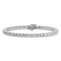 14K White Gold 7 Carat Lab Grown Diamond VS SI+ G+ Complete Tennis Bracelet view 3