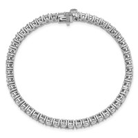 14K White Gold 7 Carat Lab Grown Diamond VS SI+ G+ Complete Tennis Bracelet view 4