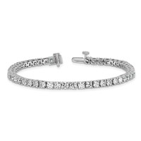 14K White Gold 7 Carat Lab Grown Diamond VS SI+ G+ Complete Tennis Bracelet view 5