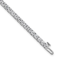 14K White Gold 7 Carat Lab Grown Diamond VS SI+ G+ Complete Tennis Bracelet view 1