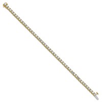 14K Yellow Gold 7 Carat Lab Grown Diamond VS+ F+ Complete Tennis Bracelet view 2