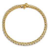 14K Yellow Gold 7 Carat Lab Grown Diamond VS+ F+ Complete Tennis Bracelet view 4