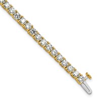 14K Yellow Gold 7 Carat Lab Grown Diamond VS+ F+ Complete Tennis Bracelet view 1