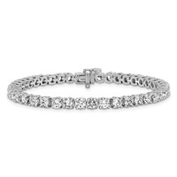 14K White Gold 9 Carat Lab Grown Diamond VS+ F+ Complete Tennis Bracelet view 3