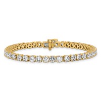 14K Yellow Gold 9 Carat Lab Grown Diamond VS+ F+ Complete Tennis Bracelet view 3