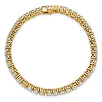 14K Yellow Gold 9 Carat Lab Grown Diamond VS+ F+ Complete Tennis Bracelet view 4