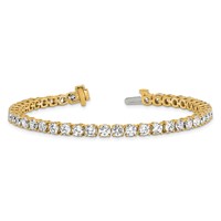 14K Yellow Gold 9 Carat Lab Grown Diamond VS+ F+ Complete Tennis Bracelet view 5