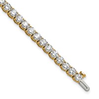 14K Yellow Gold 9 Carat Lab Grown Diamond VS+ F+ Complete Tennis Bracelet view 1