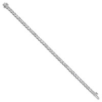14K White Gold 10 Carat Lab Grown Diamond VS SI+ G+ Complete Tennis Bracelet view 2