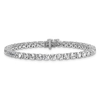 14K White Gold 10 Carat Lab Grown Diamond VS SI+ G+ Complete Tennis Bracelet view 3