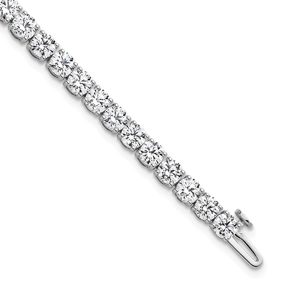 14K White Gold 10 Carat Lab Grown Diamond VS SI+ G+ Complete Tennis Bracelet