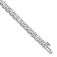 14K White Gold 10 Carat Lab Grown Diamond VS SI+ G+ Complete Tennis Bracelet view 1
