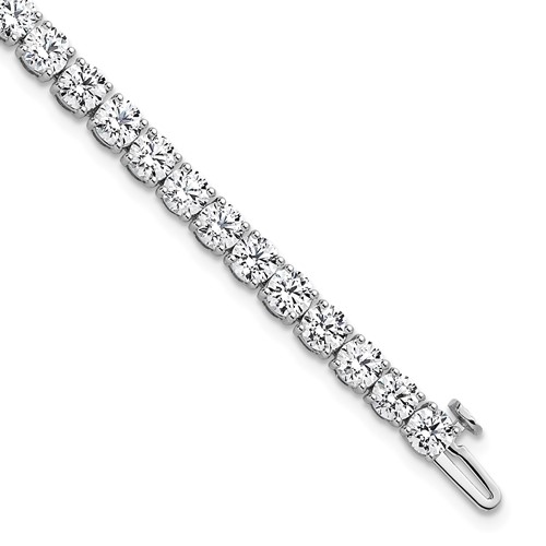 14K White Gold 10 Carat Lab Grown Diamond VS+ F+ Complete Tennis Bracelet