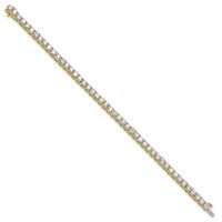 14K Yellow Gold 10 Carat Lab Grown Diamond VS SI+ G+ Complete Tennis Bracelet view 2
