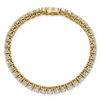 14K Yellow Gold 10 Carat Lab Grown Diamond VS SI+ G+ Complete Tennis Bracelet view 4