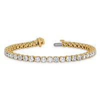 14K Yellow Gold 10 Carat Lab Grown Diamond VS SI+ G+ Complete Tennis Bracelet view 5