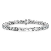 14K White Gold 12.50 Carat Lab Grown Diamond VS SI+ G+ Complete Tennis Bracelet view 3