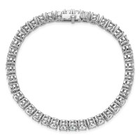 14K White Gold 12.50 Carat Lab Grown Diamond VS SI+ G+ Complete Tennis Bracelet view 4
