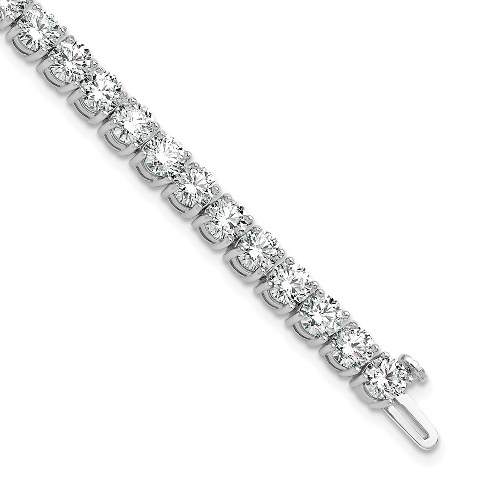 14K White Gold 12.50 Carat Lab Grown Diamond VS SI+ G+ Complete Tennis Bracelet