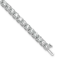 14K White Gold 12.50 Carat Lab Grown Diamond VS SI+ G+ Complete Tennis Bracelet view 1