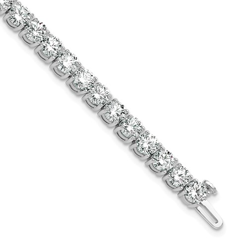 14K White Gold 12.50 Carat Lab Grown Diamond VS+ F+ Complete Tennis Bracelet
