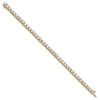 14K Yellow Gold 12.50 Carat Lab Grown Diamond VS+ F+ Complete Tennis Bracelet view 2