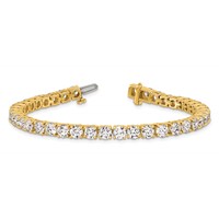 14K Yellow Gold 12.50 Carat Lab Grown Diamond VS+ F+ Complete Tennis Bracelet view 5