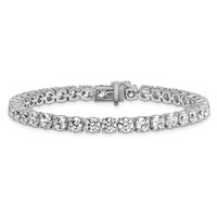 14K White Gold 14 Carat Lab Grown Diamond VS+ F+ Complete Tennis Bracelet view 3