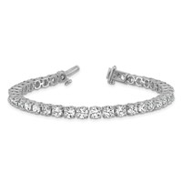 14K White Gold 14 Carat Lab Grown Diamond VS+ F+ Complete Tennis Bracelet view 5