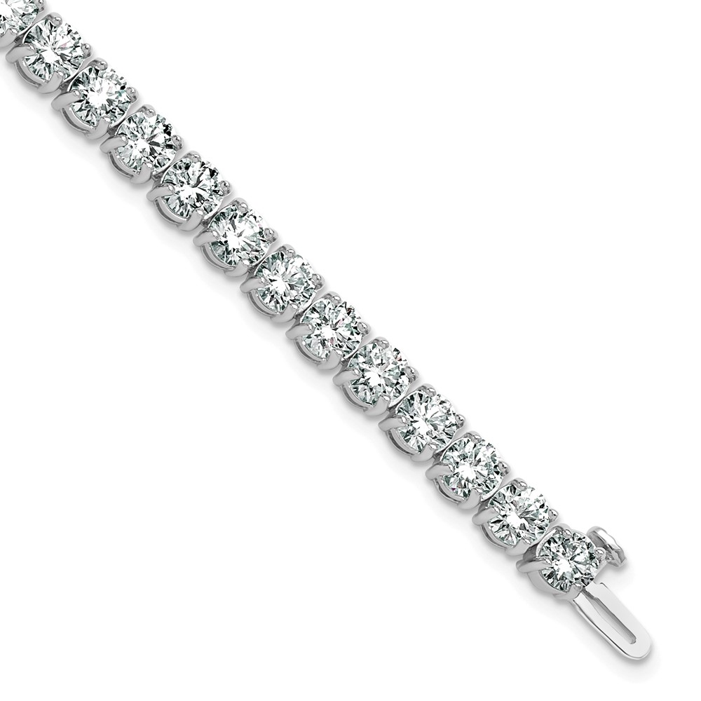 14K White Gold 14 Carat Lab Grown Diamond VS+ F+ Complete Tennis Bracelet