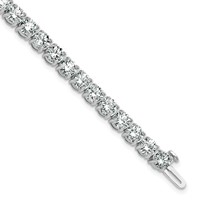 14K White Gold 14 Carat Lab Grown Diamond VS+ F+ Complete Tennis Bracelet view 1