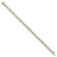 14K Yellow Gold 14 Carat Lab Grown Diamond VS SI+ G+ Complete Tennis Bracelet view 2