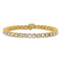 14K Yellow Gold 14 Carat Lab Grown Diamond VS SI+ G+ Complete Tennis Bracelet view 3