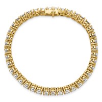 14K Yellow Gold 14 Carat Lab Grown Diamond VS SI+ G+ Complete Tennis Bracelet view 4