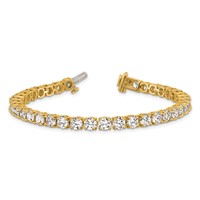 14K Yellow Gold 14 Carat Lab Grown Diamond VS SI+ G+ Complete Tennis Bracelet view 5